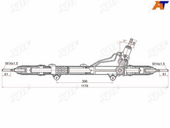 Рейка рулевая без датчика SAT Mercedes-Benz ML class W164 рестайлинг (2008-2011)