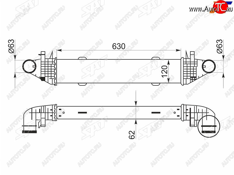 6 799 р. Интеркулер MERCEDES BENZ C-CLASS W204 06-14E-CLASS W212 09- SAT ST-A2045000500  с доставкой в г. Воронеж