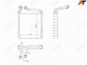 2 559 р. Радиатор отопителя салона SKODA SUPERBYETI 08-VOLKSWAGEN GOLF 03-PASSAT 05-TIGUAN 07- SAT ST-AU07-395-A0  с доставкой в г. Воронеж. Увеличить фотографию 1