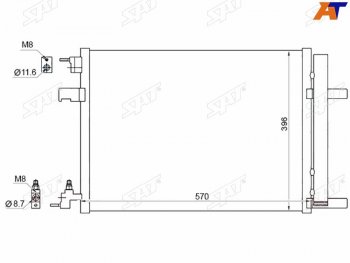 4 799 р. Радиатор кондиционера Chevrolet Cruze 09-15  Daewoo Lacetti 08-11  Opel Astra 09-15  Zafira 11-16 SAT ST-CH09-394-A0  с доставкой в г. Воронеж. Увеличить фотографию 1