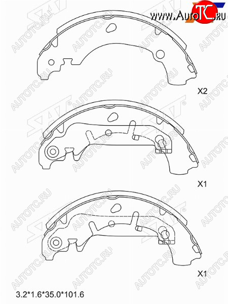 1 569 р. Колодки тормозные задние RH-LH SAT  Ford Fiesta ( 4,  5) (1995-2008), Mazda 2/Demio  DY (2002-2007)  с доставкой в г. Воронеж