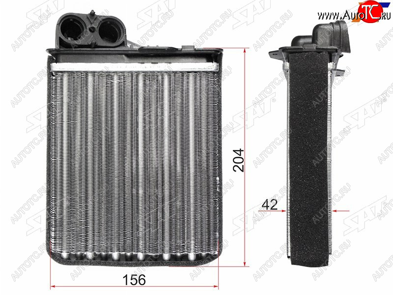1 029 р. Радиатор отопителя салона RENAULT LOGAN 04-LOGAN 08- SANDERO 08-DUSTER 10-LADA LARGUS 12- SAT ST-DC01-395-A0  с доставкой в г. Воронеж