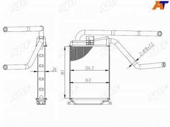 1 759 р. Радиатор отопителя салона DAEWOO NEXIA 08- SAT ST-DW25-395-A0  с доставкой в г. Воронеж. Увеличить фотографию 1