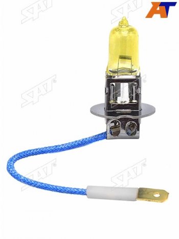 76 р. Лампа головного освещения галогенная желтая H3 12V 55W SAT ST-H3Y-12V  с доставкой в г. Воронеж. Увеличить фотографию 1
