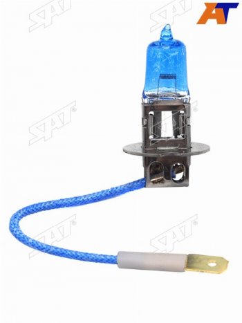 76 р. Лампа головного освещения галогенная супер белая H3 12V 55W SAT ST-H3W-12V  с доставкой в г. Воронеж. Увеличить фотографию 1
