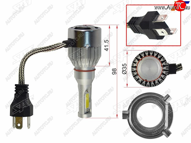 1 759 р. Комплект светодиодных ламп LED H4 36W3600LM SAT ST-H4-LED  с доставкой в г. Воронеж