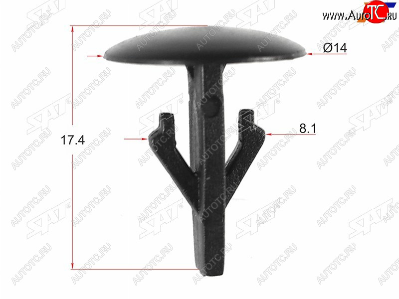 45 р. Клипса обшивки капота HONDA (1 шт.) SAT ST-KJ-1055  с доставкой в г. Воронеж