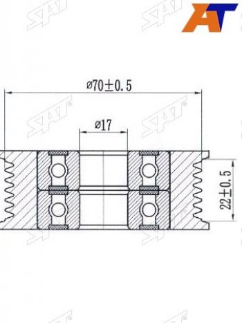 1 059 р. Ролик приводного ремня обводной MAZDA 36ATENZACX-5 08- SAT ST-L510-15-930A  с доставкой в г. Воронеж. Увеличить фотографию 1