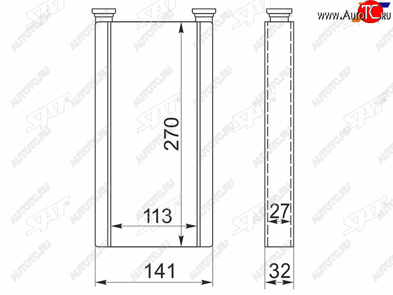 2 799 р. Радиатор отопителя салона TOYOTA HARRIERARISTO #ZS16# 97-05PROGRESS LEXUS RX300GS300 97-05 SAT ST-LX45-395-0  с доставкой в г. Воронеж