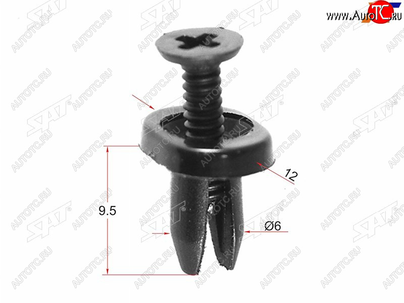 16 р. Клипса крепления бампера FORDMAZDA (1 шт.) SAT ST-M10640  с доставкой в г. Воронеж