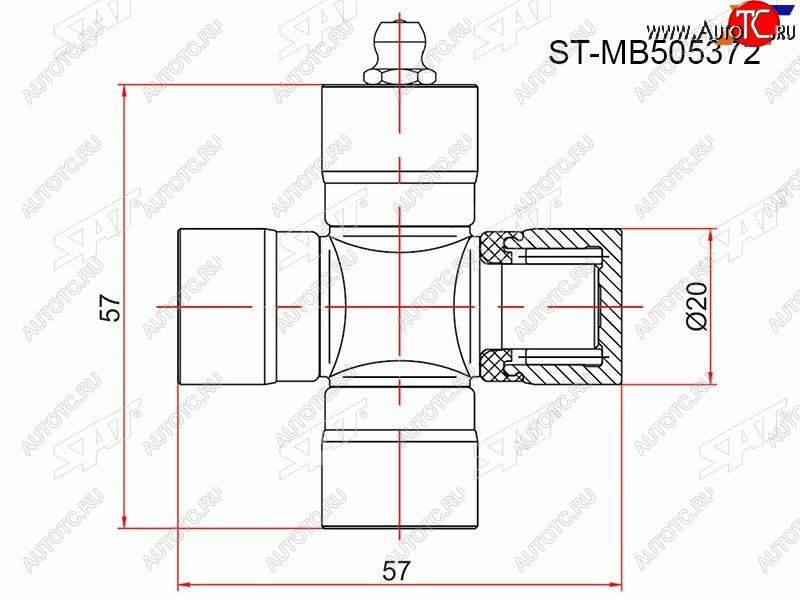 273 р. Крестовина MITSUBISHI PAJERO MINI 94-12LANCER CS 00-09 SAT ST-MB505372  с доставкой в г. Воронеж