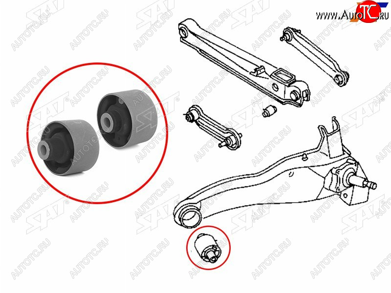 589 р. Сайлентблок Mitsubishi Lancer 95-01  Outlander 02-09  Airtrek 01-05  Carisma 95-05  Volvo S40 95 SAT ST-MB809262  с доставкой в г. Воронеж