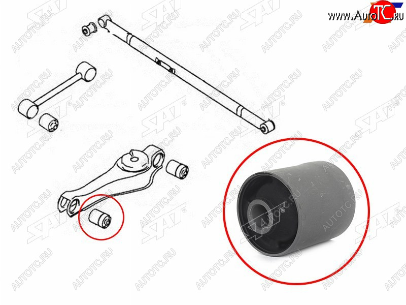 629 р. Сайлентблок Mitsubishi Delica 94-07  Pajero 91-06  Hyundai H1 97-07  Starex 97-07 SAT ST-MB951813  с доставкой в г. Воронеж
