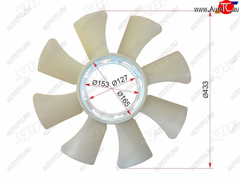 2 369 р. Крыльчатка вентилятора  MITSUBISHI CANTERFUSO 95-06 6D31 SAT ST-ME085510  с доставкой в г. Воронеж