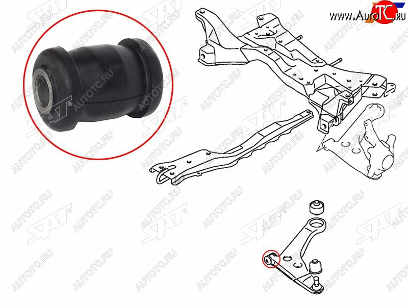 299 р. Сайлентблок Mitsubishi ASX 10-20  Lancer 02-17  Outlander 05-22  Citroen C4 Aircross 12-16  Mits SAT ST-MR403440  с доставкой в г. Воронеж