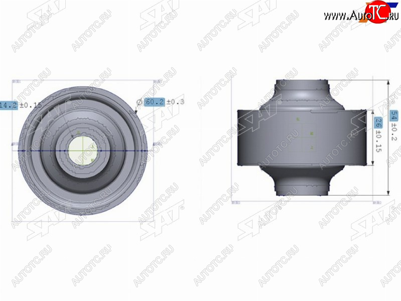 469 р. Сайлентблок Chery Tiggo T11 05-16  Mitsubishi ASX 10-20  Lancer 02-17  Outlander 02-22  Chery Fo SAT ST-MR403441  с доставкой в г. Воронеж