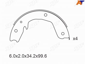 Колодки тормозные задние RH-LH SAT Mitsubishi Pajero 4 V80 дорестайлинг (2006-2011)