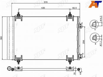 3 899 р. Радиатор кондиционера Citroen Berlingo 08-22  C4 04-11  C4 Picasso 07-14  Peugeot 308 07-15  Cit SAT ST-PG38-394-0  с доставкой в г. Воронеж. Увеличить фотографию 1