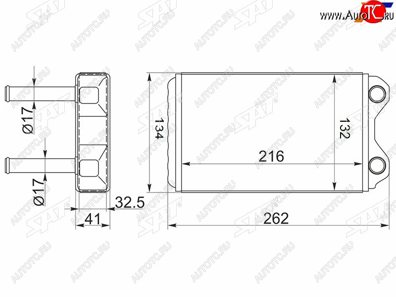 2 799 р. Радиатор отопителя салона TOYOTA COROLLASPRINTERCERESMARINO 91-02 SAT ST-TY26-395-0  с доставкой в г. Воронеж