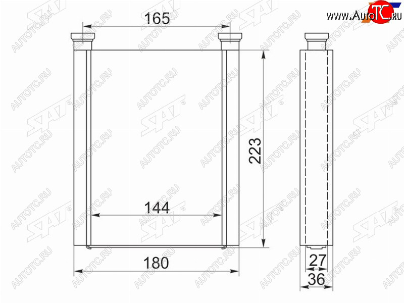 2 769 р. Радиатор отопителя салона TOYOTA COROLLASPACIO #ZE120 00-06AVENSIS #T250 03-08WILL VS #ZE12# 01-0 SAT ST-TY28-395-0  с доставкой в г. Воронеж