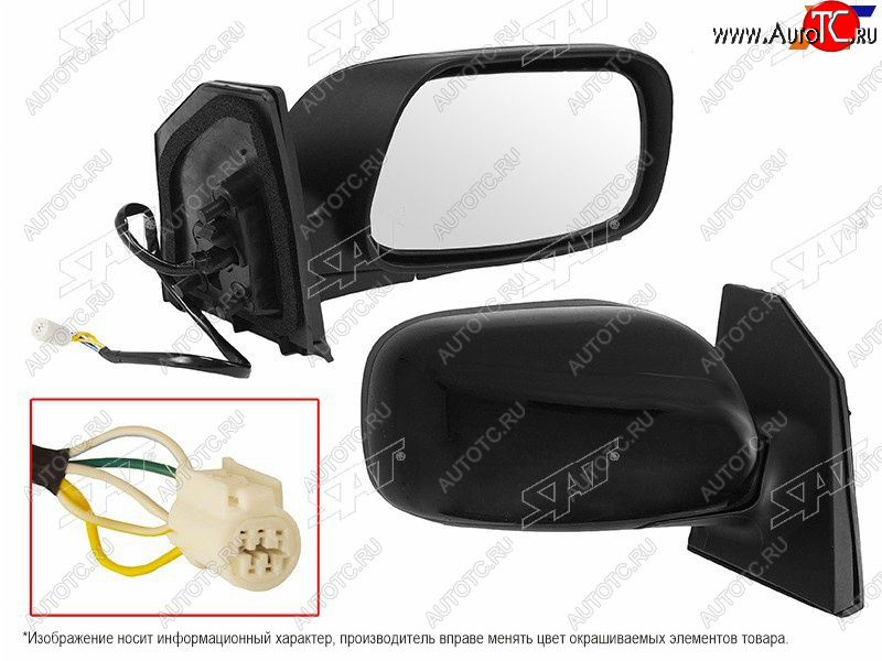3 799 р. Зеркало Toyota Corolla (E120) 00-07  Corolla JPN (E120) 00-07 (Справа Складывание 5 контактов) SAT ST-TY28-940-A1  с доставкой в г. Воронеж