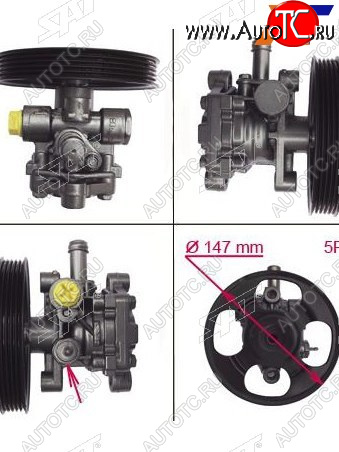 6 399 р. Насос ГУР MMC COLTLANCER 1.3-1.6 96-07 SAT ST-VP47  с доставкой в г. Воронеж