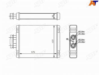 2 079 р. Радиатор отопителя салона  AUDI A1 10-SKODA FABIA 99-ROOMSTER 06-VOLKSWAGEN FOX 05-POLO 01-POLO SAT ST-VW01-395-0  с доставкой в г. Воронеж. Увеличить фотографию 1