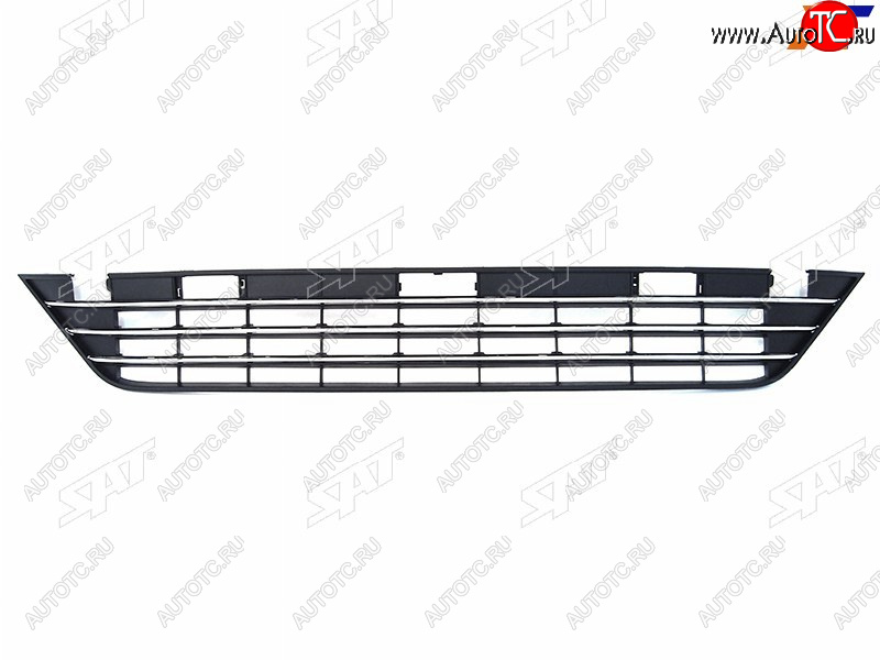 8 999 р. Нижняя решетка переднего бампера SAT Volkswagen Touareg 2 NF рестайлинг (2014-2018) (молдинг хром)  с доставкой в г. Воронеж