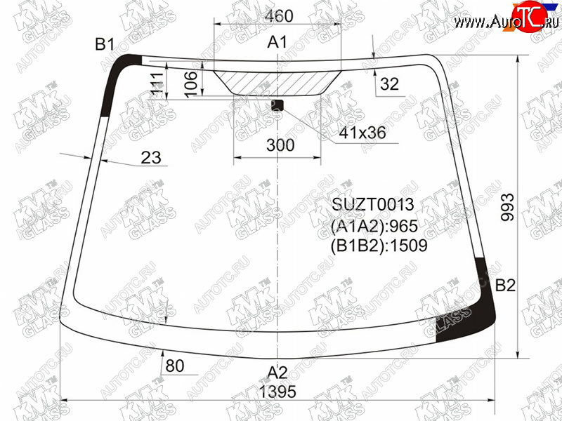 4 899 р. Стекло лобовое SUZUKI SX4 45D 06-14                                                                 KMK SUZT0013  с доставкой в г. Воронеж