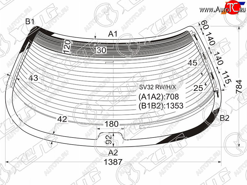 7 249 р. Стекло заднее с обогревом TOYOTA VISTACAMRY HARDTOP 90-94                                           XYG SV32 RW/H/X  с доставкой в г. Воронеж