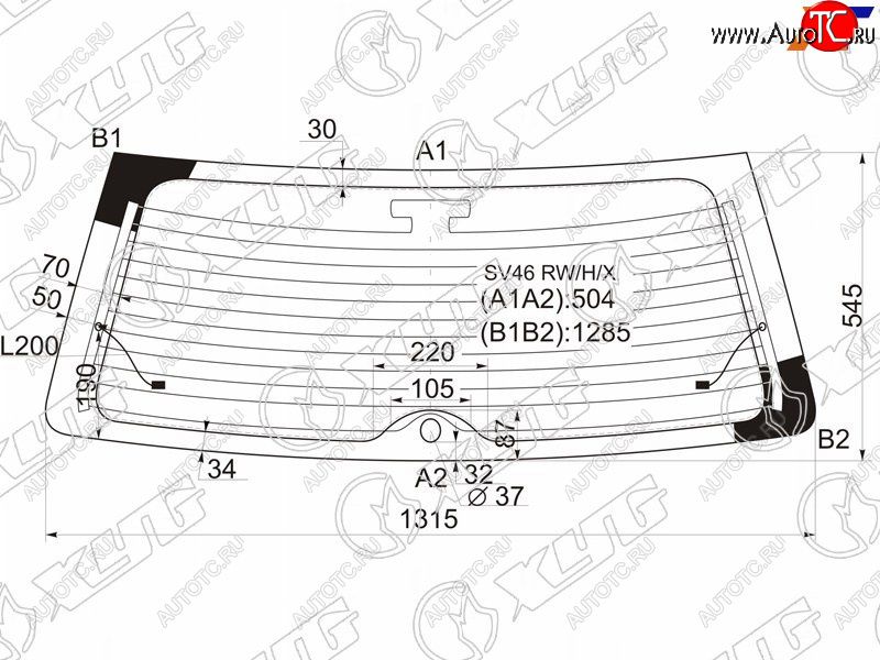 8 299 р. Стекло заднее (Цвет зеленый Обогрев 5D WGN) Toyota Camry Gracia 96-01  Mark II Wagon Qualis 97-02 XYG SV46 RW/H/X  с доставкой в г. Воронеж