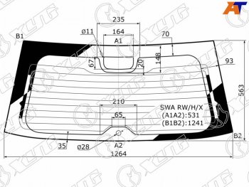 5 749 р. Стекло заднее (Цвет зеленый Обогрев Антенна) Honda CR-V 06-12 XYG SWA RW/H/X  с доставкой в г. Воронеж. Увеличить фотографию 1