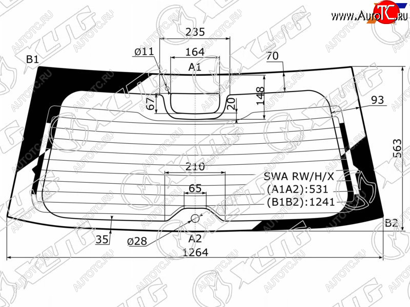 5 749 р. Стекло заднее (Цвет зеленый Обогрев Антенна) Honda CR-V 06-12 XYG SWA RW/H/X  с доставкой в г. Воронеж
