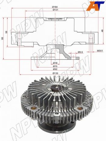 7 249 р. Вискомуфта TOYOTA MARKIICROWNPROGRES 2JZ-GE 92- NPW T-118F  с доставкой в г. Воронеж. Увеличить фотографию 2