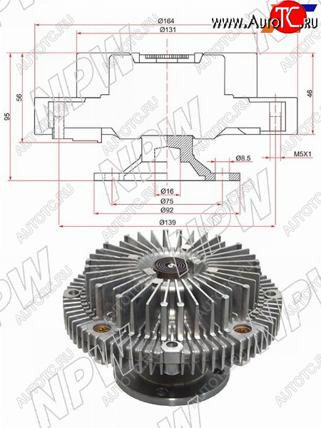 7 249 р. Вискомуфта TOYOTA MARKIICROWNPROGRES 2JZ-GE 92- NPW T-118F  с доставкой в г. Воронеж