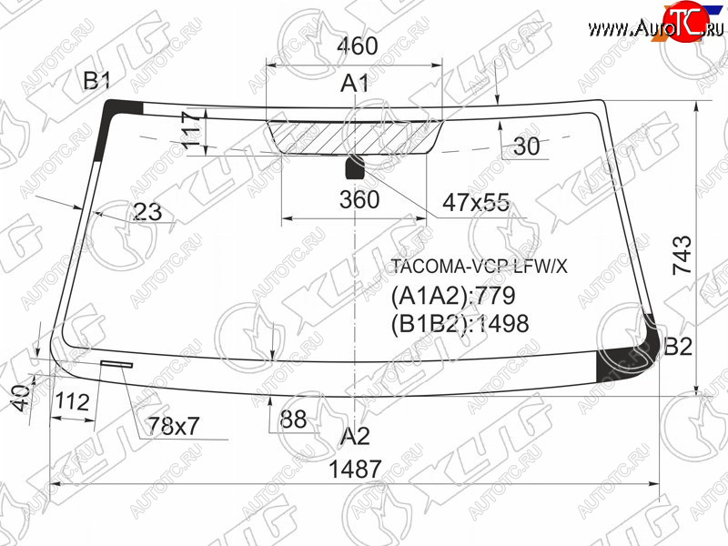8 899 р. Стекло лобовое Toyota Tacoma 04-23 XYG TACOMA-VCP LFW/X  с доставкой в г. Воронеж