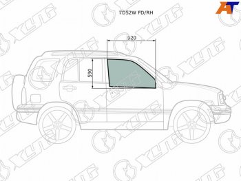 2 789 р. Стекло боковое опускное (Спереди Справа Цвет зеленый) Suzuki Escudo 97-05  Grand Vitara 97-05  C XYG TD52W FD/RH  с доставкой в г. Воронеж. Увеличить фотографию 1