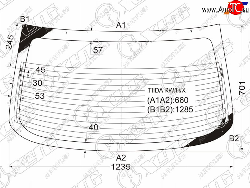 9 599 р. Стекло заднее (Цвет зеленый Обогрев 4D SED) Nissan Tiida 04-14  Tiida Latio 04-12  Versa 06-12 XYG TIIDA RW/H/X  с доставкой в г. Воронеж