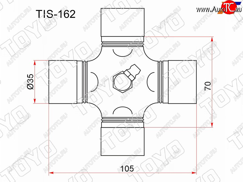 1 889 р. Крестовина карданного вала ISUZU ELF 93- FORWARD 85-94 TRUCK 89-95 с тавотницей                      TOYO TIS-162  с доставкой в г. Воронеж