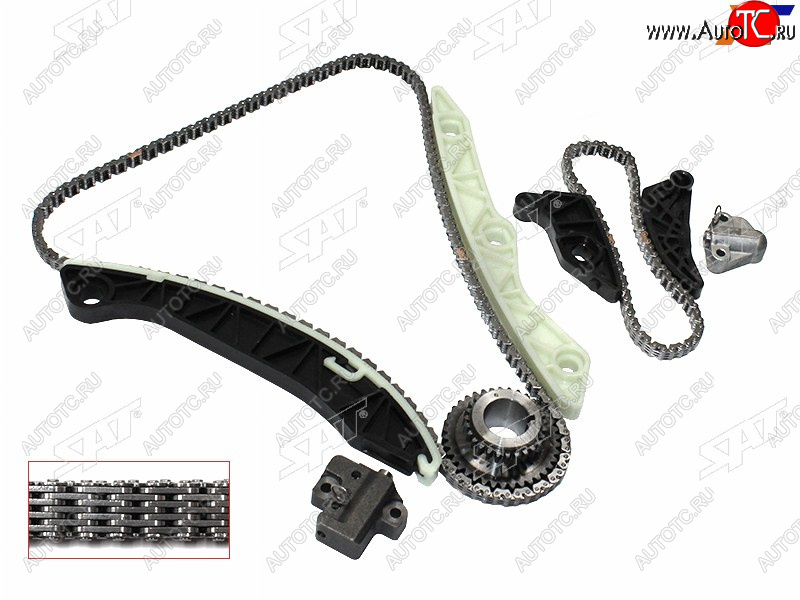 8 399 р. Комплект цепи ГРМ 2,4 4B12 MMC DELICA D:5 06-OUTLANDER 05- (малая цепь 36 звеньев) SAT TK-MIT148  с доставкой в г. Воронеж