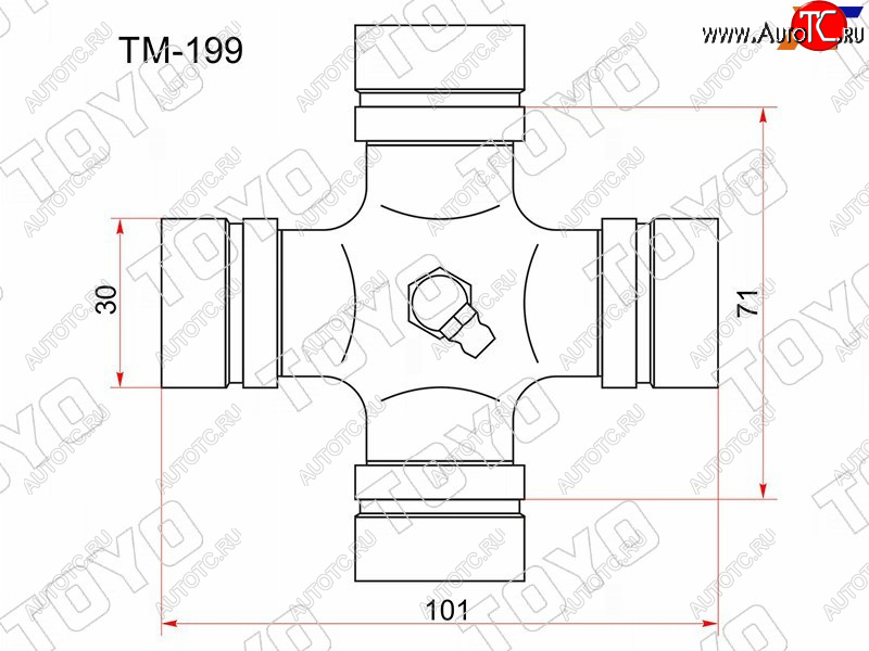 1 239 р. Крестовина карданного вала MITSUBISHI L200 05-15PAJERO SPORT 08- TOYO TM-199  с доставкой в г. Воронеж