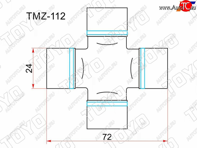 889 р. Крестовина карданного вала RR MZ BONGOFRENDEEMPVTITAN 89- без тавотницы TOYO TMZ-112  с доставкой в г. Воронеж