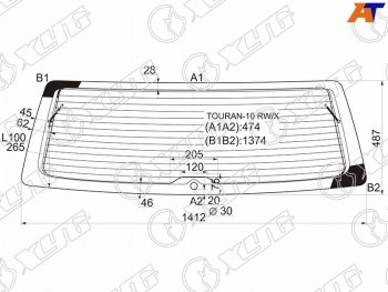 11 549 р. Стекло заднее (Цвет зеленый Обогрев) Volkswagen Touran 10-15 XYG TOURAN-10 RW/X  с доставкой в г. Воронеж. Увеличить фотографию 1