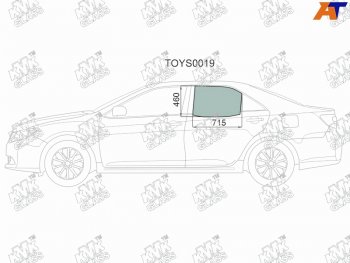 2 599 р. Стекло боковое опускное (Сзади Слева Цвет зеленый) Toyota Camry (XV50) 11-21  Camry USA 11-17     KMK TOYS0019  с доставкой в г. Воронеж. Увеличить фотографию 1