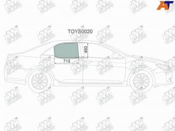 2 599 р. Стекло боковое опускное (Сзади Справа Цвет зеленый) Toyota Camry (XV50) 11-18  Camry UAEUSA 11-1 KMK TOYS0020  с доставкой в г. Воронеж. Увеличить фотографию 1