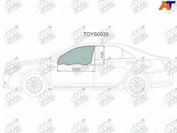 2 599 р. Стекло боковое опускное (Спереди Слева Цвет зеленый) Toyota Camry (XV50) 11-21  Camry UAEUSA 11- KMK TOYS0038  с доставкой в г. Воронеж. Увеличить фотографию 1