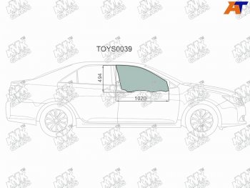 2 599 р. Стекло боковое опускное (Спереди Справа Цвет зеленый) Toyota Camry (XV50) 11-18  Camry UAEUSA 11 KMK TOYS0039  с доставкой в г. Воронеж. Увеличить фотографию 1