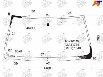 4 799 р. Стекло лобовое TOYOTA LAND CRUISER PRADO 35DLEXUS GX470 02-09                                      KMK TOYT0119  с доставкой в г. Воронеж. Увеличить фотографию 1