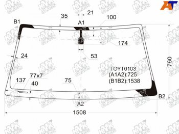 4 749 р. Стекло лобовое Toyota 4Runner 02-09  Hilux Surf 02-09 KMK TOYT0103  с доставкой в г. Воронеж. Увеличить фотографию 1