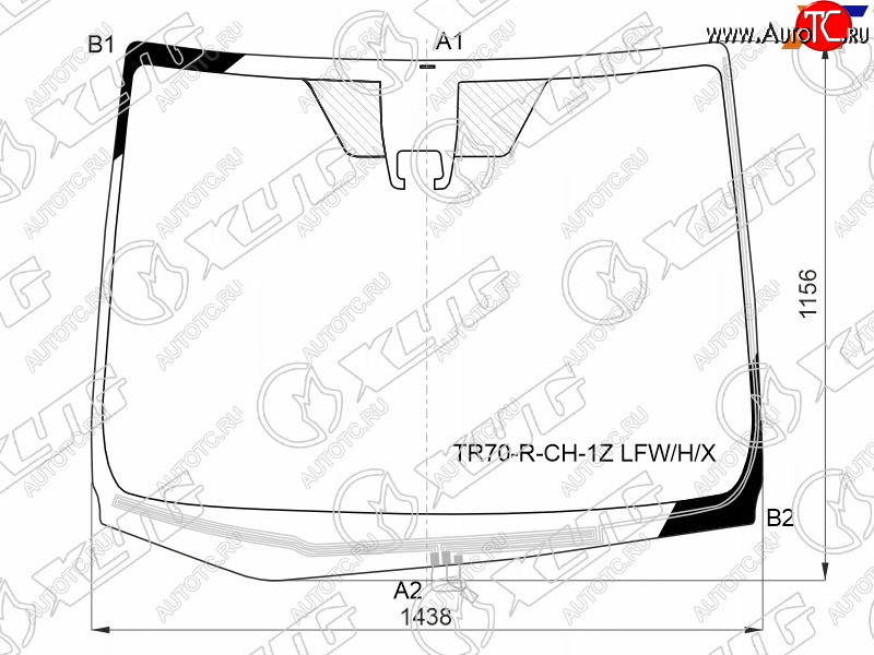 11 999 р. Стекло лобовое (Обогрев щеток Камера) Toyota Noah 14-17  Voxy 14-17  Esquire 14-17 XYG TR70-R-CH-1Z LFW/H/X  с доставкой в г. Воронеж